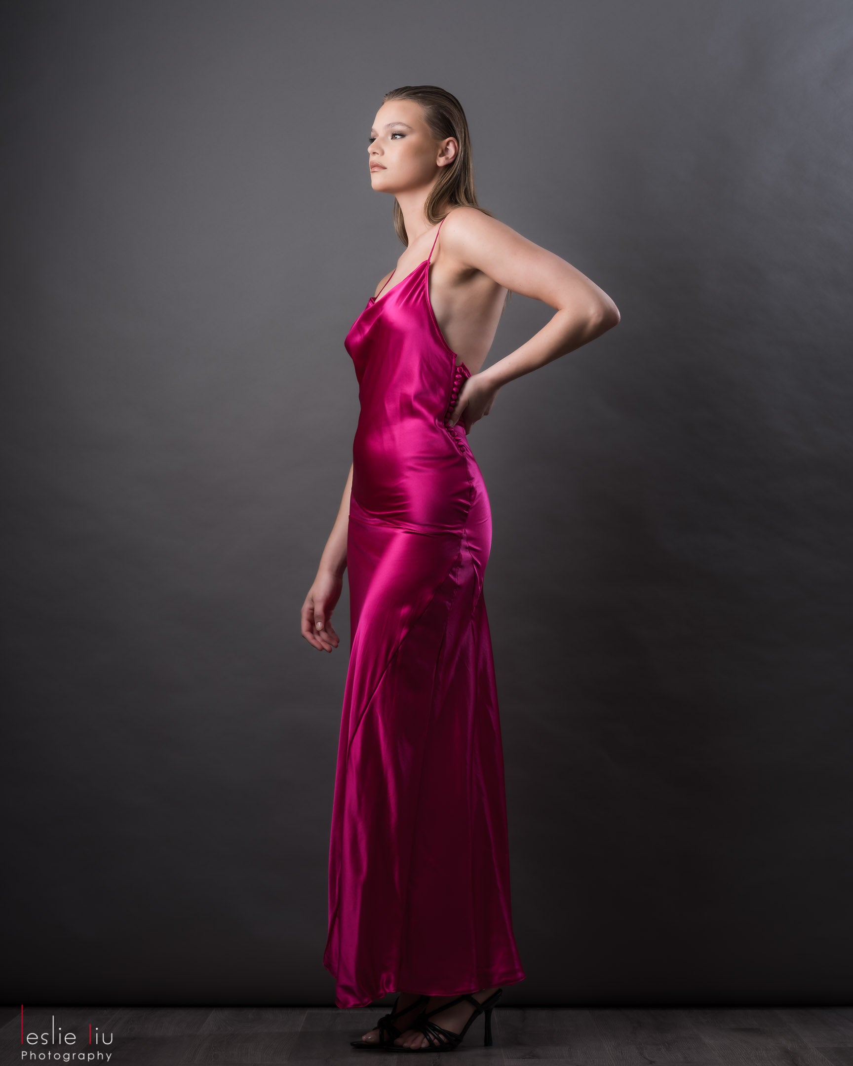 Bias Slip Side-Godet Dress
